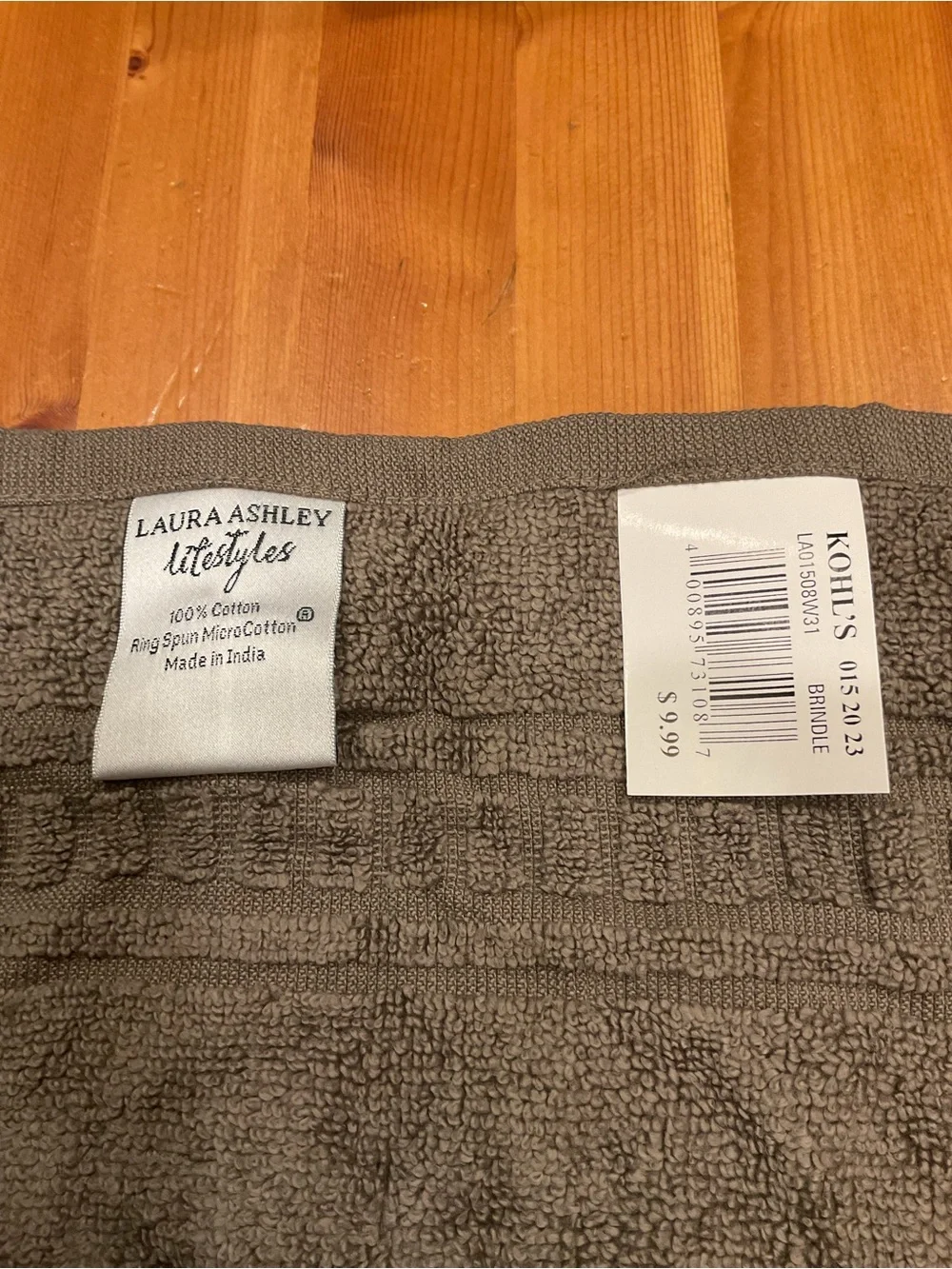 LAURA ASHLEY LIFESTYLES TOWELS FACE WASHCLOTHS NEW WITH TAGS GRAY TAUPE COTTON